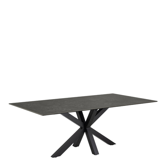 Heaven Dining Table with Ceramic Black Top 200x75.5cm