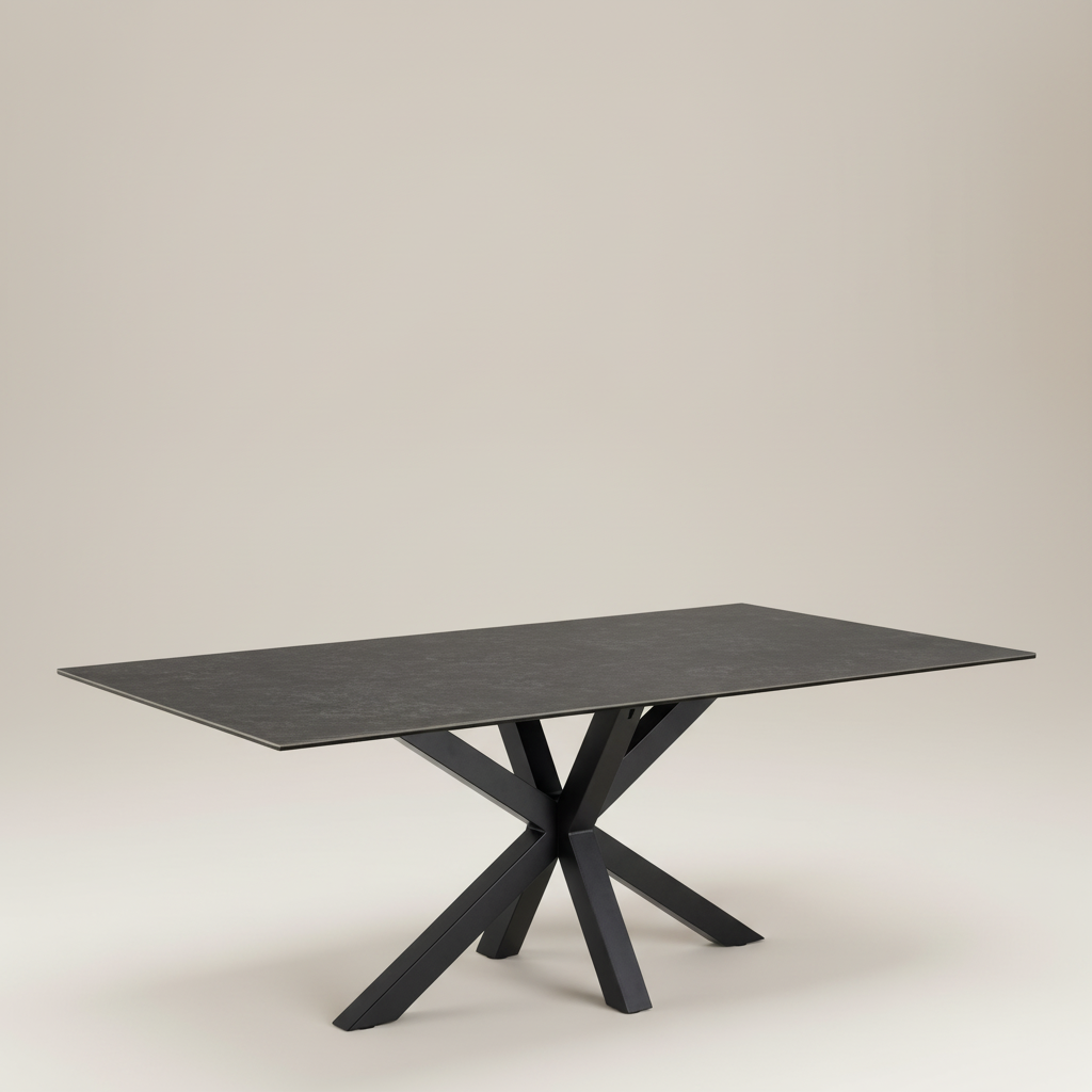Meridian Dining Table with Ceramic Black Top 200x100cm