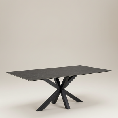 Meridian Dining Table with Ceramic Black Top 200x100cm