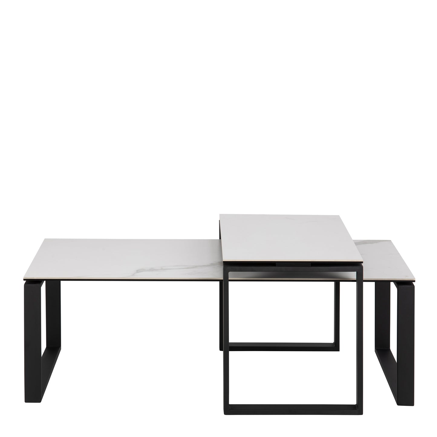 Element Coffee Table Set with White Ceramic Top