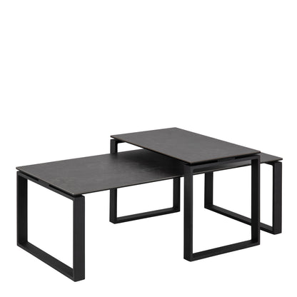 Element Ceramic Coffee Table Set in Black