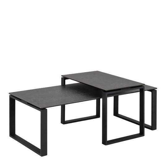 Element Ceramic Coffee Table Set in Black