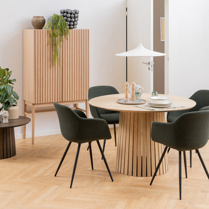 Corven Round Dining Table in White Oak 120x75cm