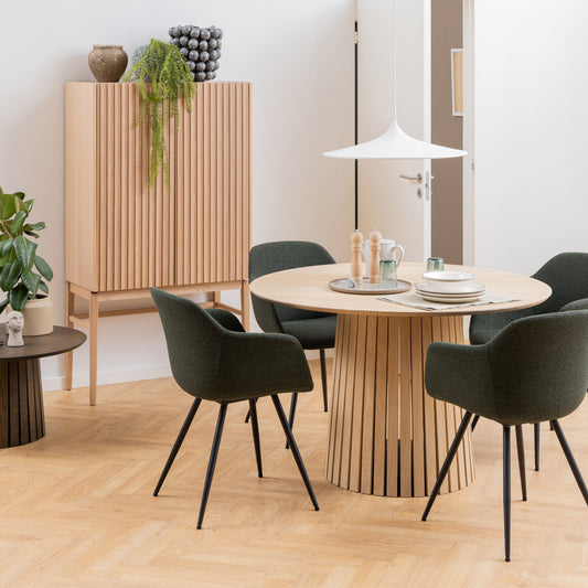 Christo Round Dining Table in White Oak 120x75cm