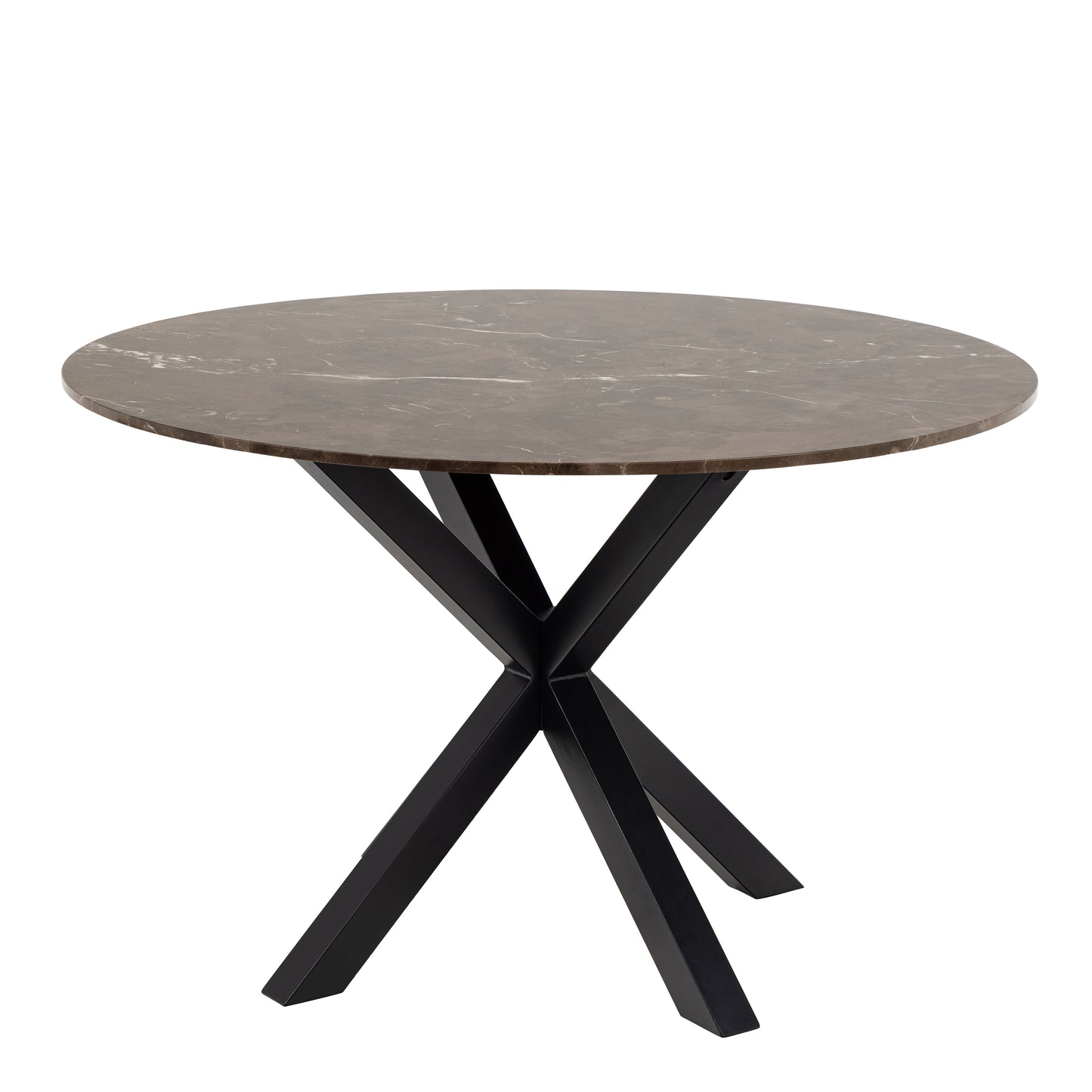 Meridian Dining Table with Brown Polished Marble Top