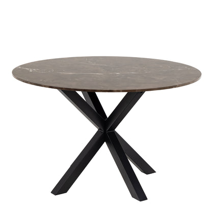 Meridian Dining Table with Brown Polished Marble Top