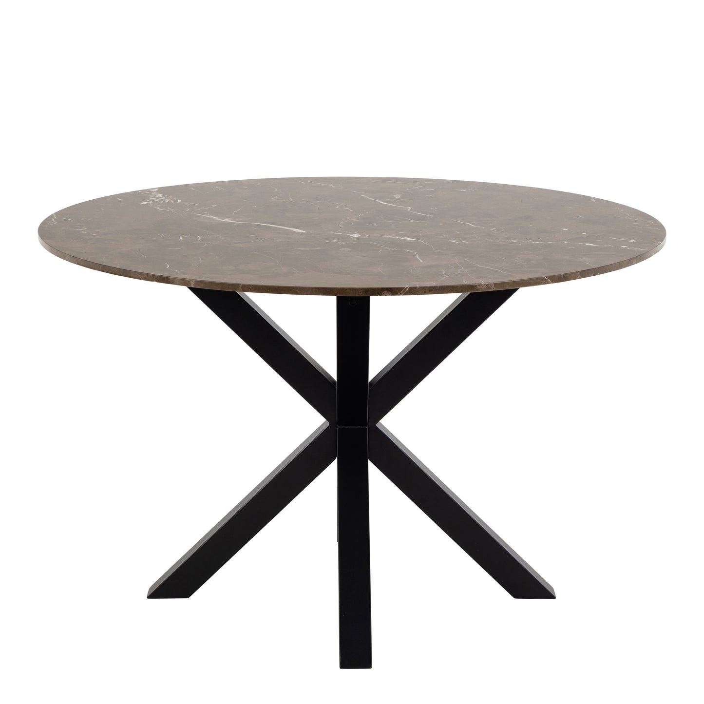 Meridian Dining Table with Brown Polished Marble Top
