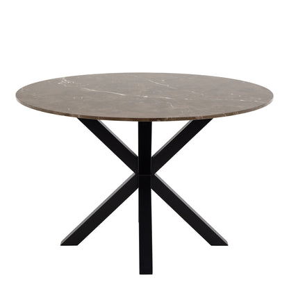 Meridian Dining Table with Brown Polished Marble Top