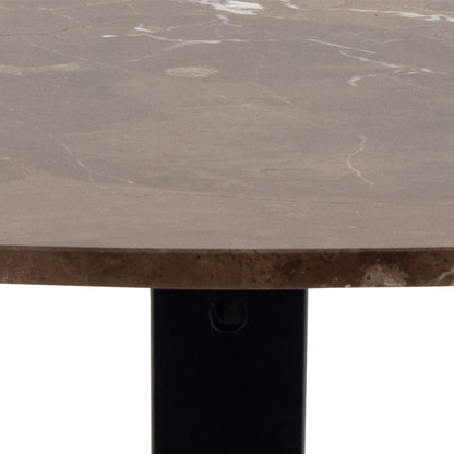 Meridian Dining Table with Brown Polished Marble Top