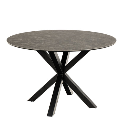 Meridian Round Dining Table with Ceramic Black Top
