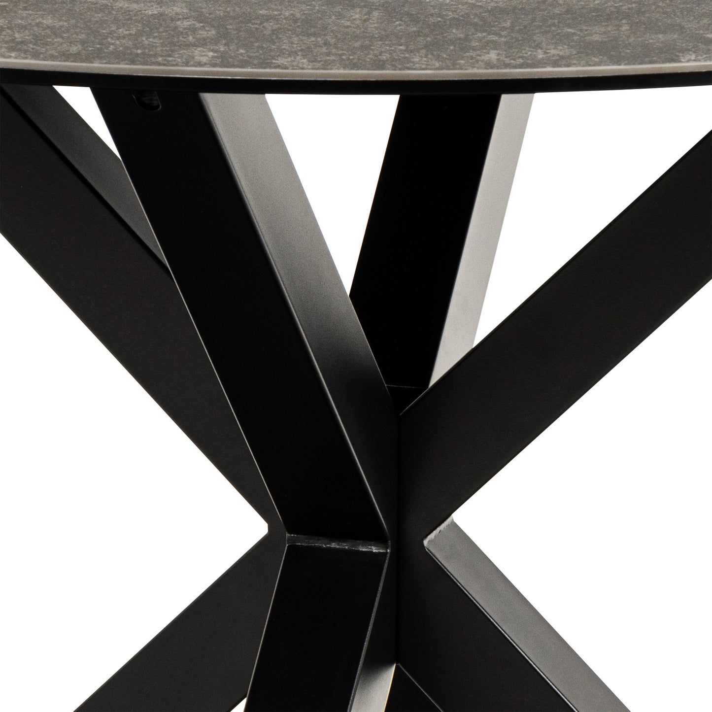 Meridian Round Dining Table with Ceramic Black Top