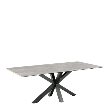 Meridian Dining Table with Ceramic Grey Top 200x100cm