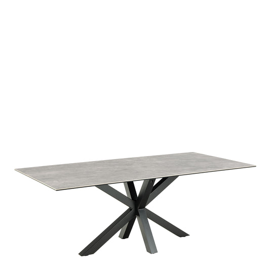 Meridian Dining Table with Ceramic Grey Top 200x100cm