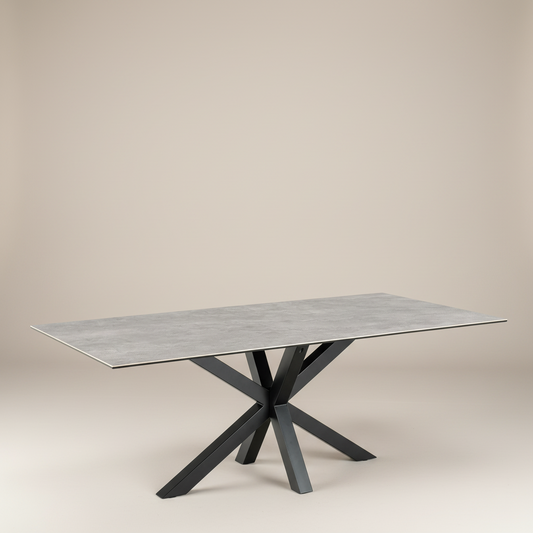 Meridian Dining Table with Ceramic Grey Top 200x100cm