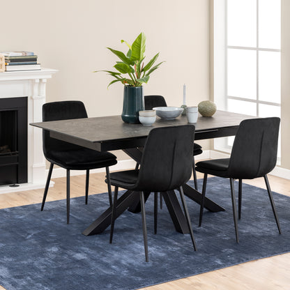 Meridian Extendable Dining Table with Ceramic Black Top 168–210cm