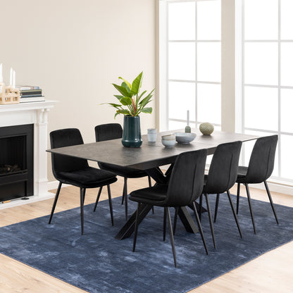 Meridian Extendable Dining Table with Ceramic Black Top 168–210cm