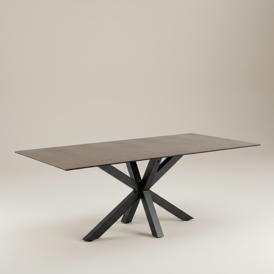 Meridian Dining Table with Ceramic Rusty Top 200x100cm