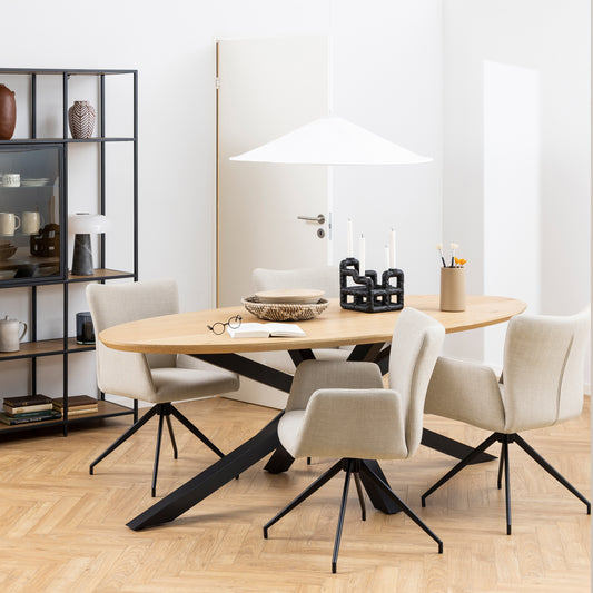 Heaven Oval Dining Table in Oak 220x75.5cm