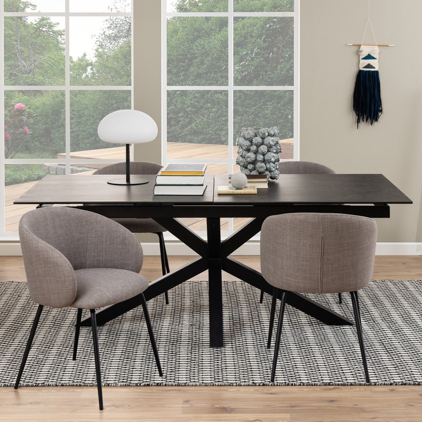 Meridian Extendable Dining Table with Ceramic Black Top 200–240cm