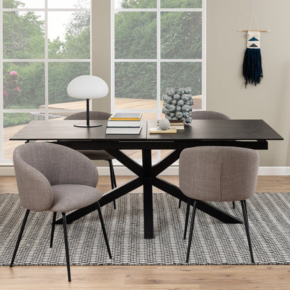 Meridian Extendable Dining Table with Ceramic Black Top 200–240cm