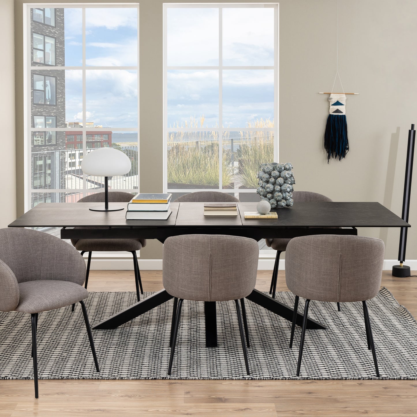 Meridian Extendable Dining Table with Ceramic Black Top 200–240cm
