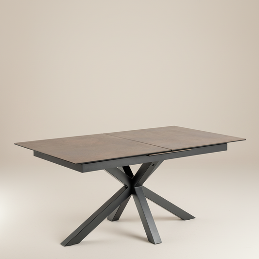 Meridian Extendable Dining Table with Ceramic Rusty Top 168–210cm