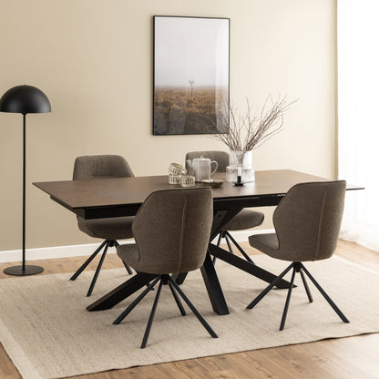 Meridian Extendable Dining Table with Ceramic Rusty Top 200–240cm
