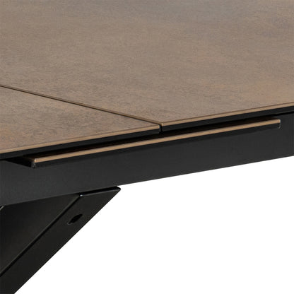 Meridian Extendable Dining Table with Ceramic Rusty Top 200–240cm