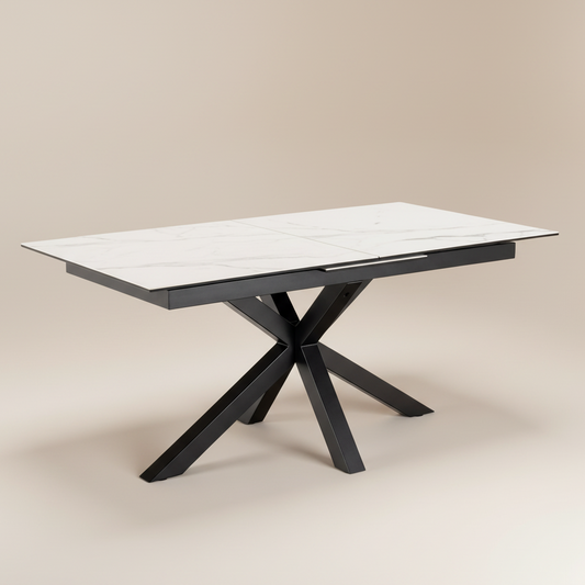 Meridian Extendable Dining Table with Ceramic White Top 168–210cm