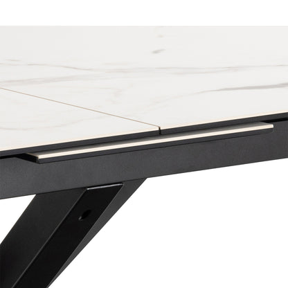 Heaven Extendable Dining Table with Ceramic White Top 168–210cm