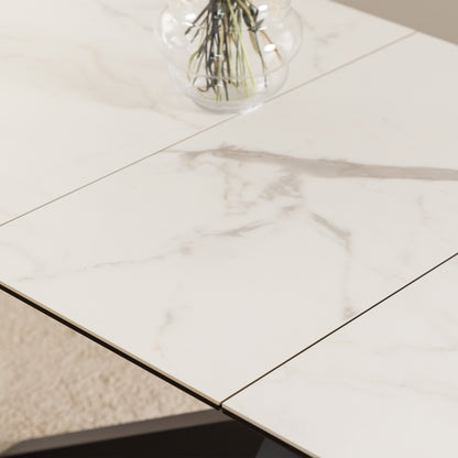 Heaven Extendable Dining Table with Ceramic White Top 168–210cm