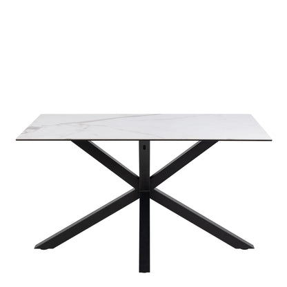 Meridian Dining Table with Ceramic White Top 135x80cm