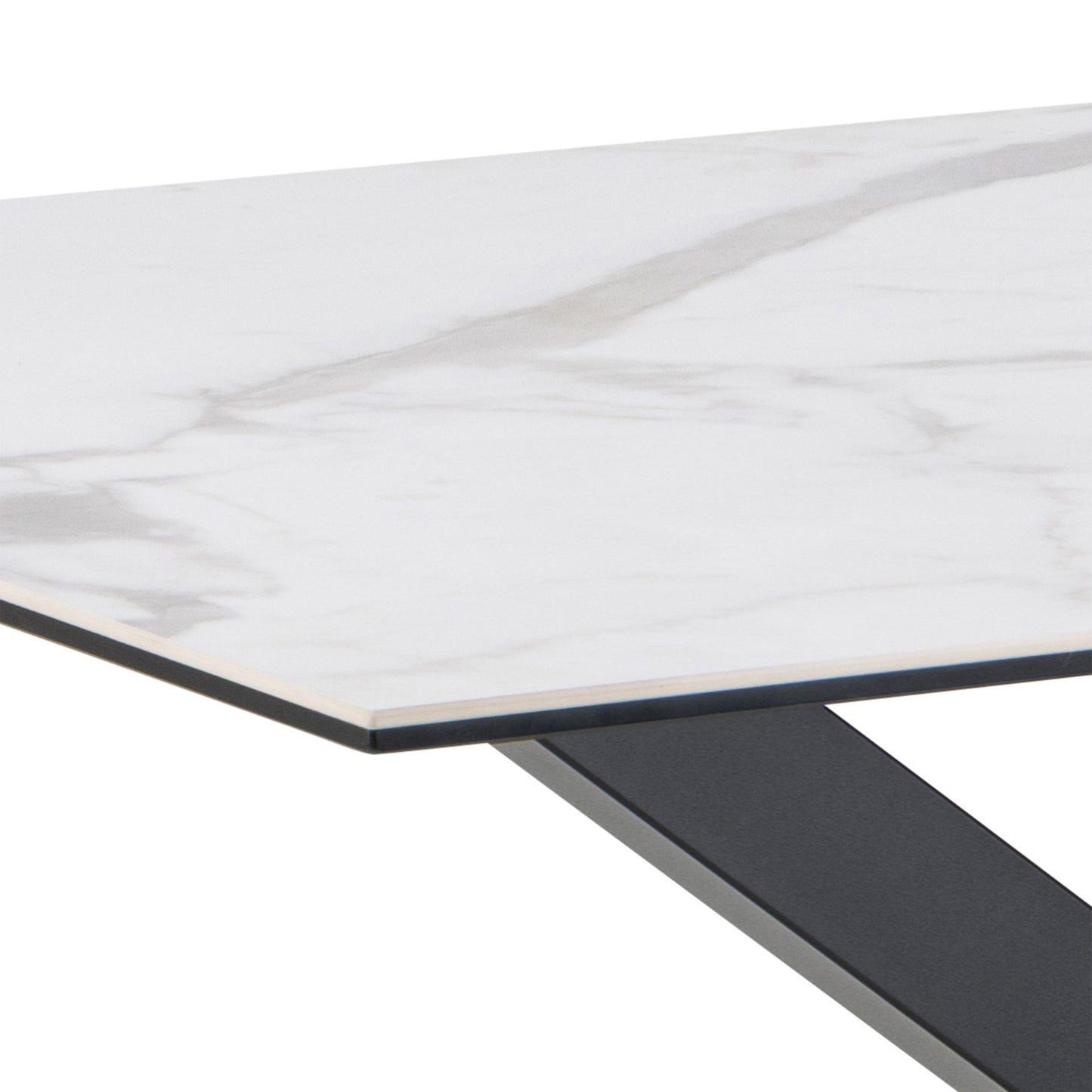 Meridian Dining Table with Ceramic White Top 135x80cm