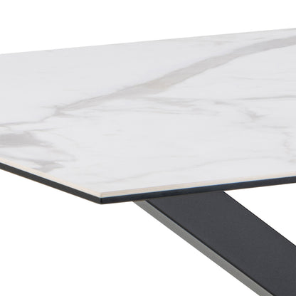 Meridian Dining Table with Ceramic White Top 135x80cm