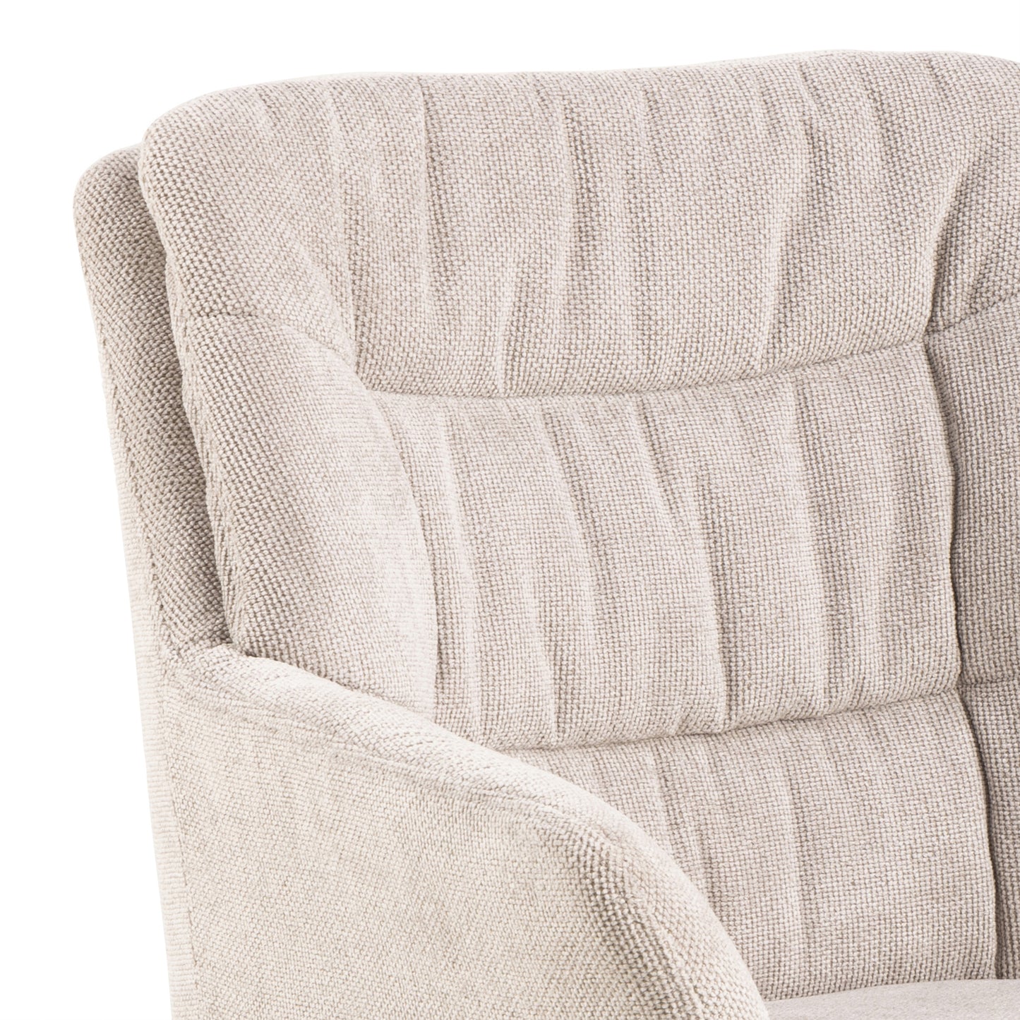 Meridian Dining Set – Ceramic White Table + 4 Cream Swivel Chairs