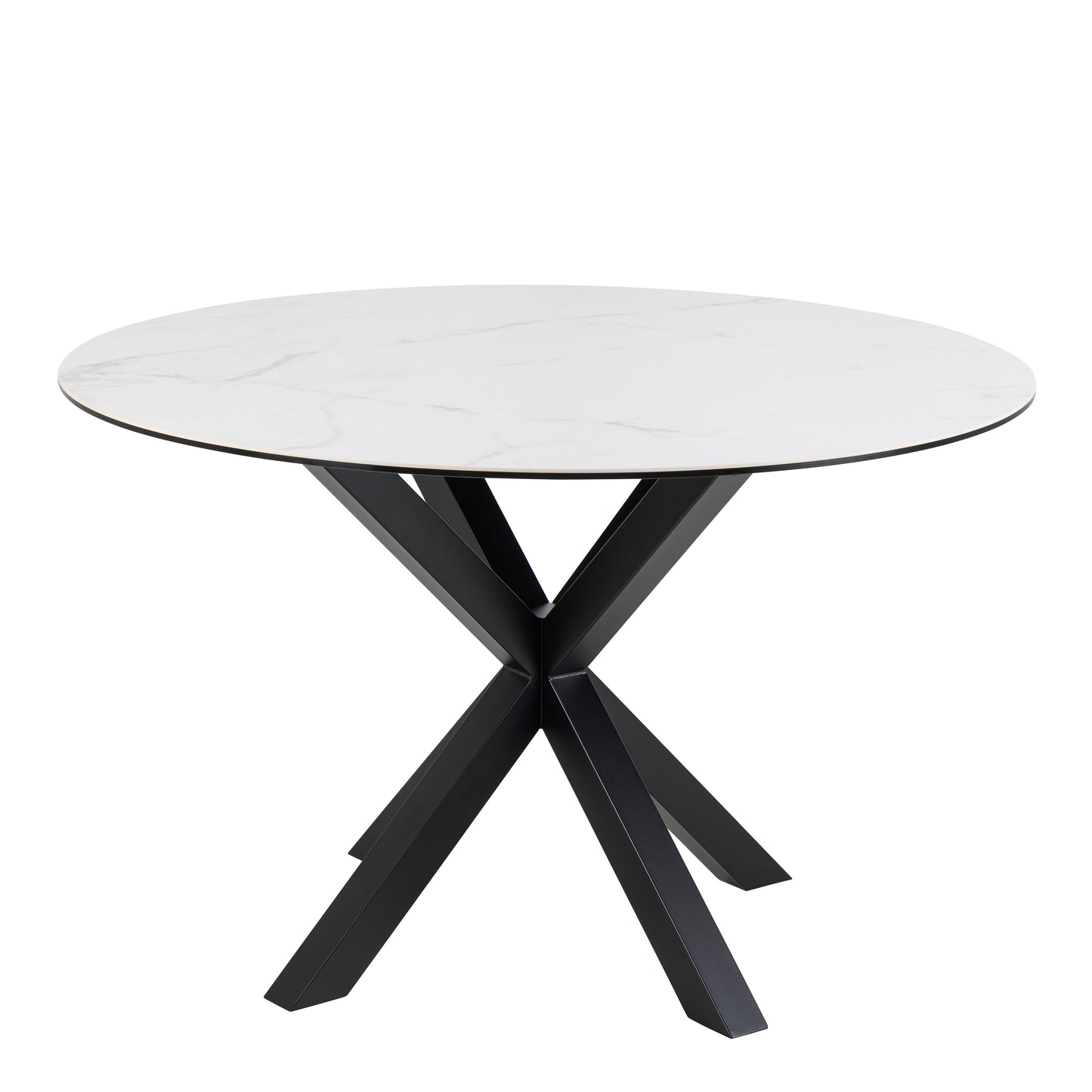 Meridian Round Dining Table with Ceramic White Top