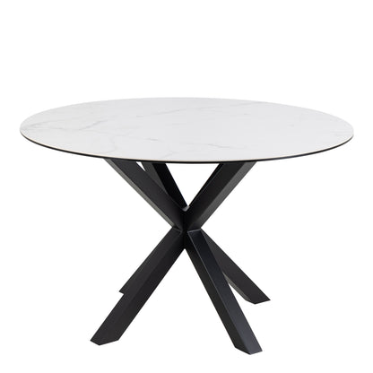 Meridian Round Dining Table with Ceramic White Top