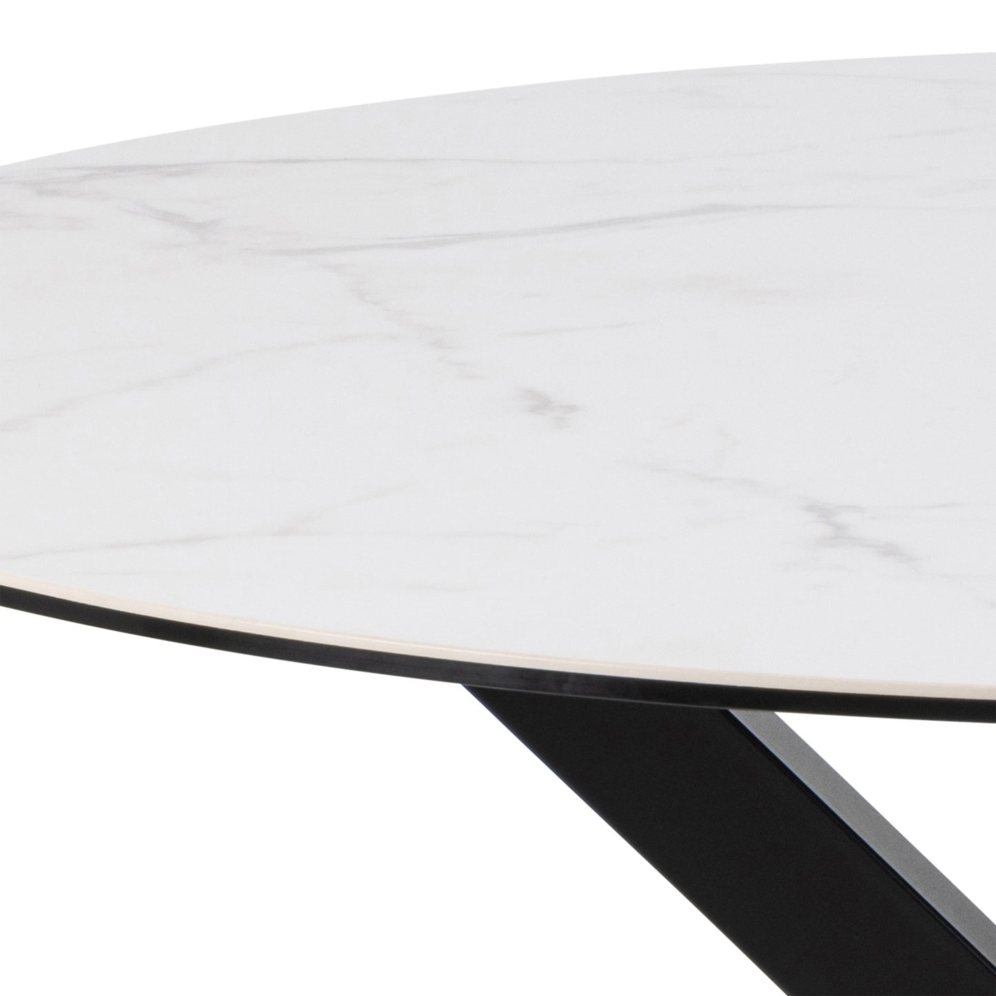 Meridian Round Dining Table with Ceramic White Top