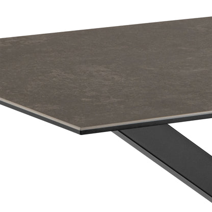 Meridian Dining Table with Ceramic Black Top 135x80cm