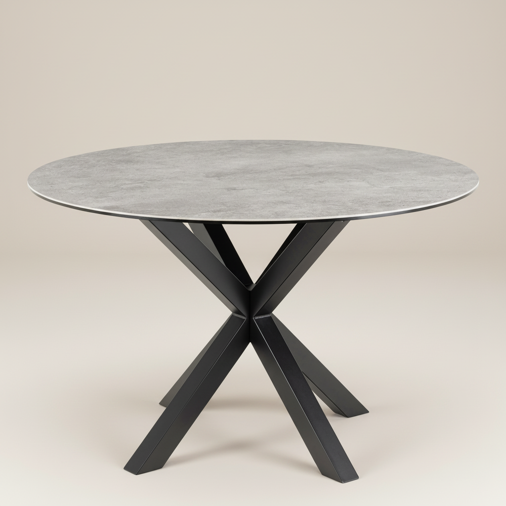 Meridian Round Dining Table with Ceramic Grey Top