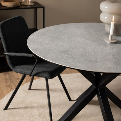 Meridian Round Dining Table with Ceramic Grey Top