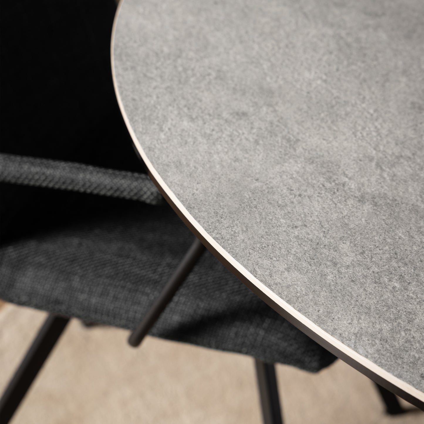 Meridian Round Dining Table with Ceramic Grey Top
