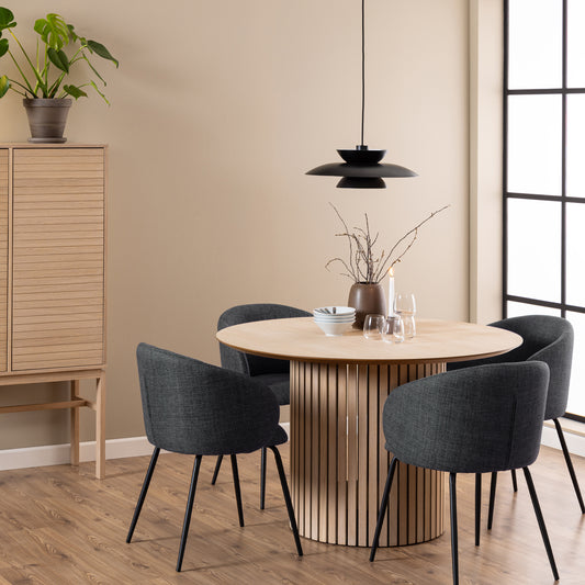 Linley Round Dining Table in White Oak 120x75cm