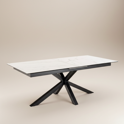 Meridian Extendable Dining Table with Ceramic White Top 200-240cm