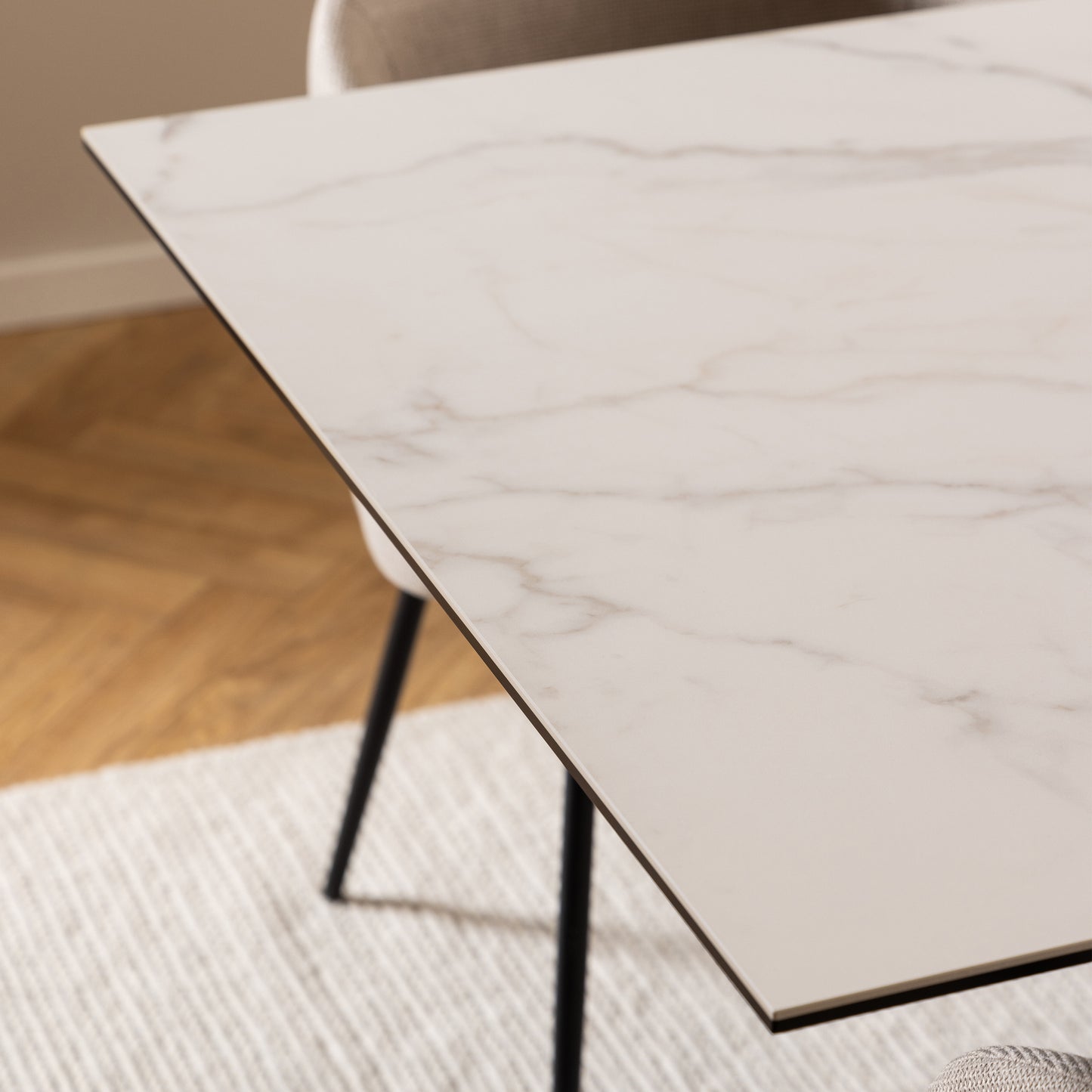 Meridian Extendable Dining Table with Ceramic White Top 200-240cm