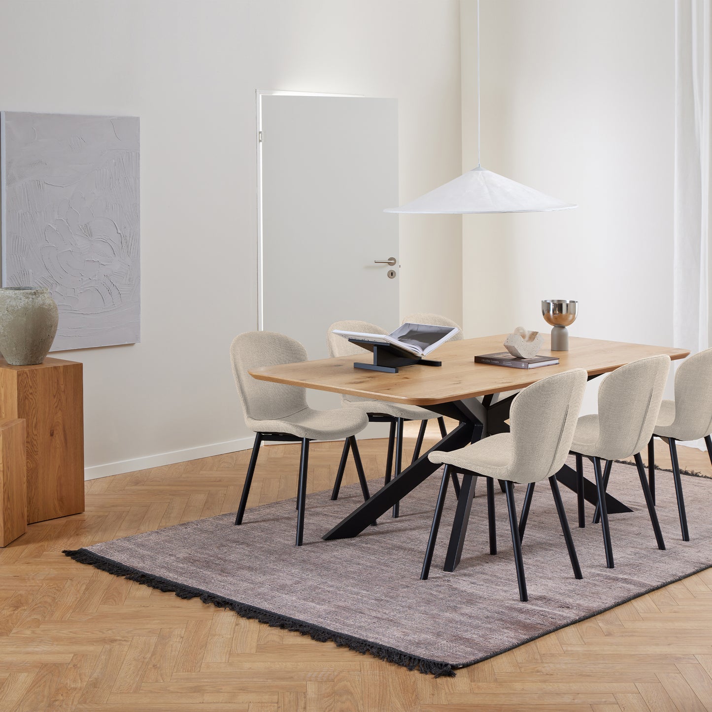 Varek Dining Table in Matt Oak