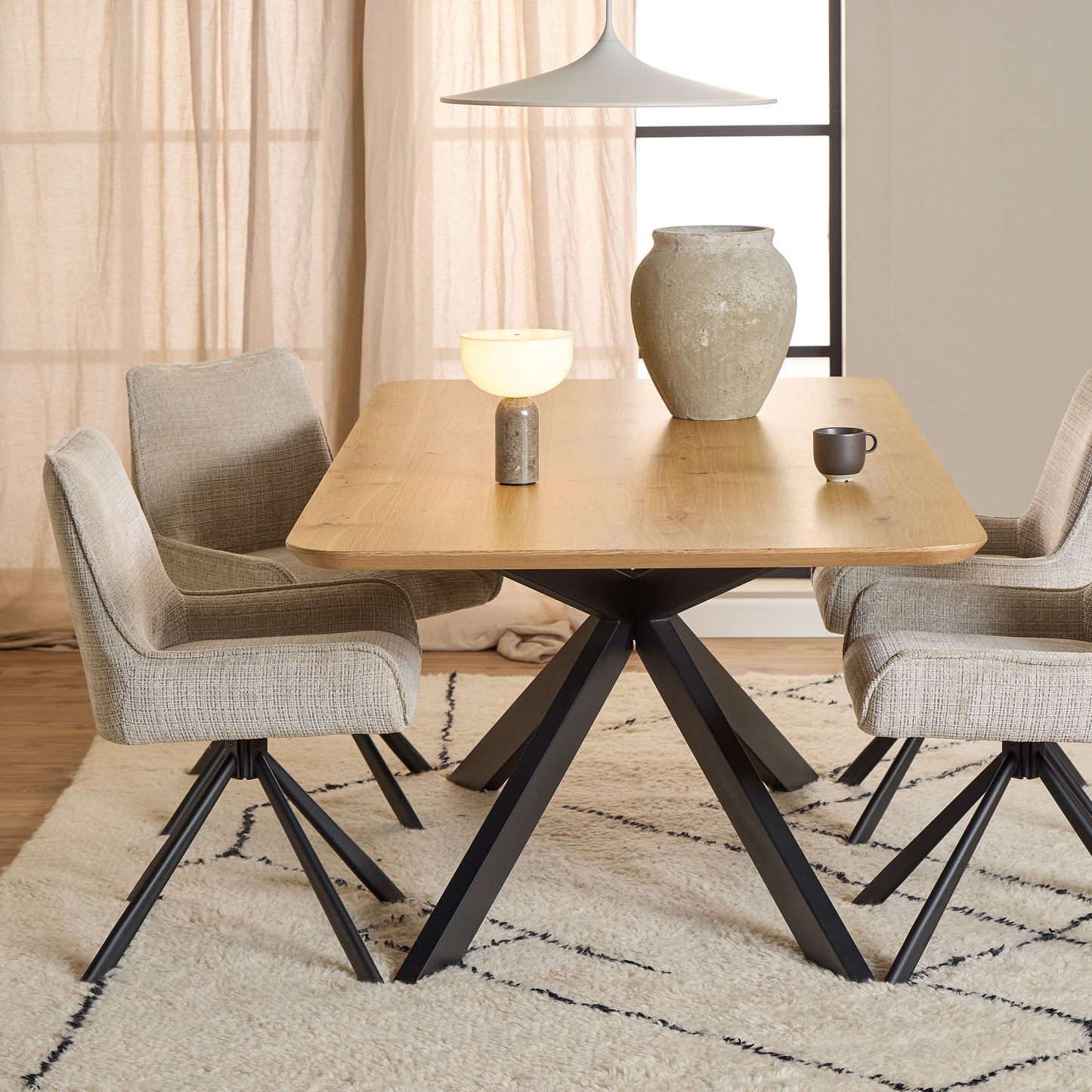 Varek Dining Table in Matt Oak
