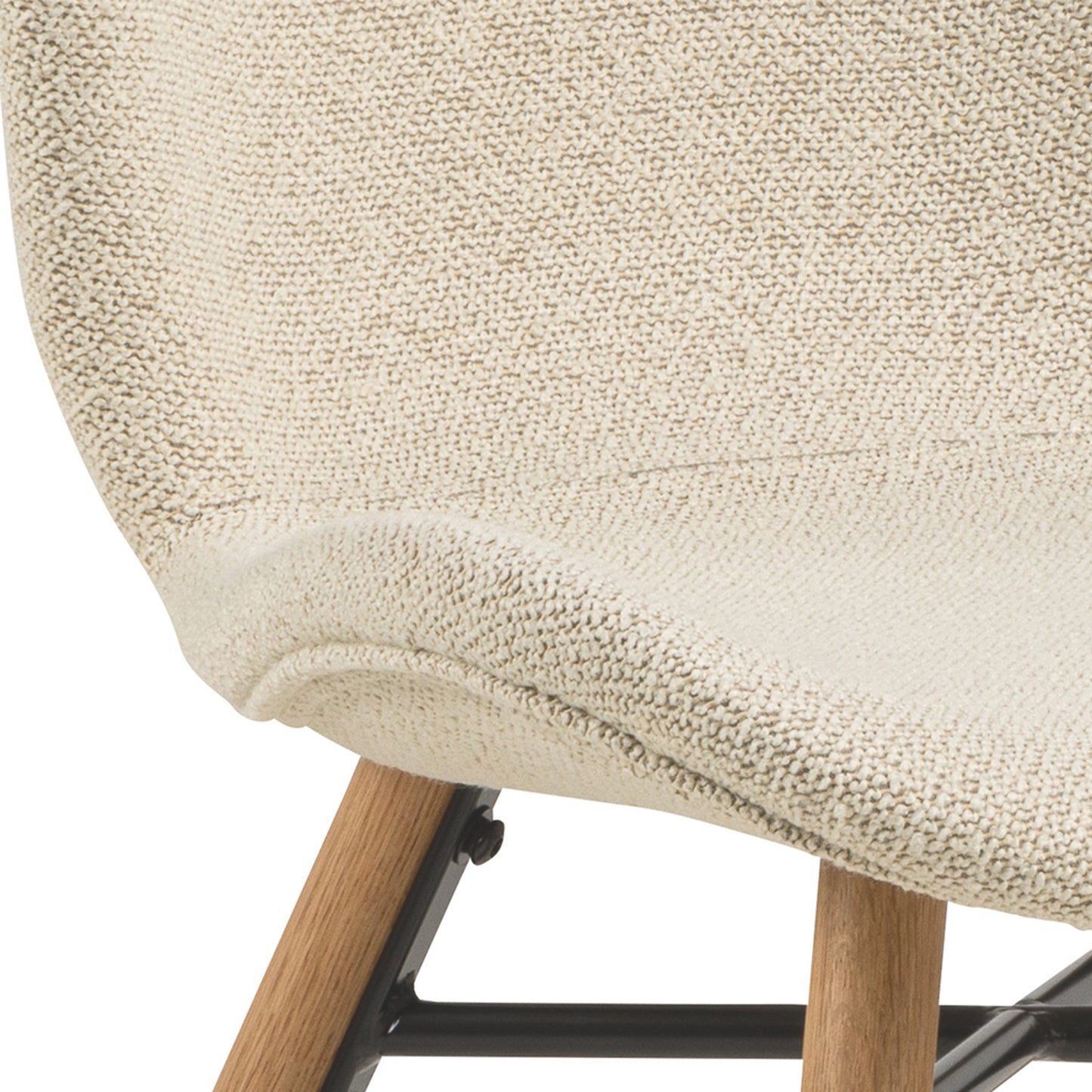 Batilda Dining Chairs in Cream Fabric and Oak Set of 2