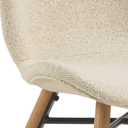 Batilda Dining Chairs in Cream Fabric and Oak Set of 2