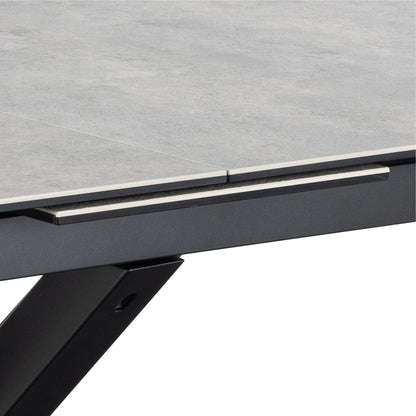 Heaven Extendable Dining Table with Ceramic Grey Top 168–210cm